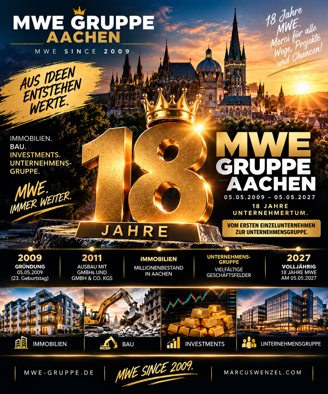 18 Jahre MWE = Vom Einzelunternehmen zur volljährigen MWE-Unternehmensgruppe Aachen